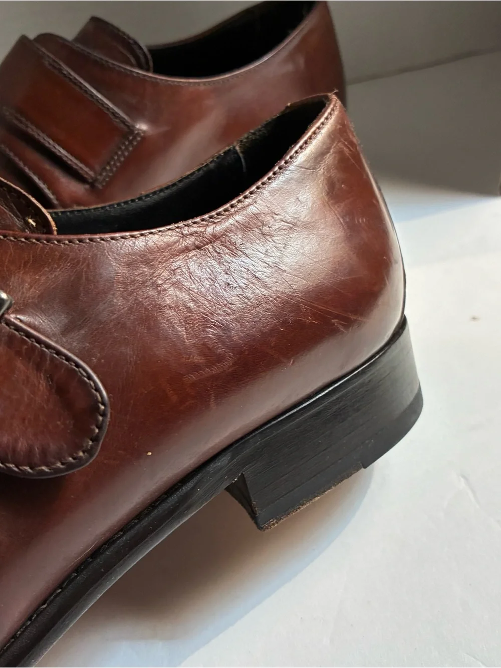 To Boot Men's 9.5 Dark Brown Leather Single Monk Strap Oxfords